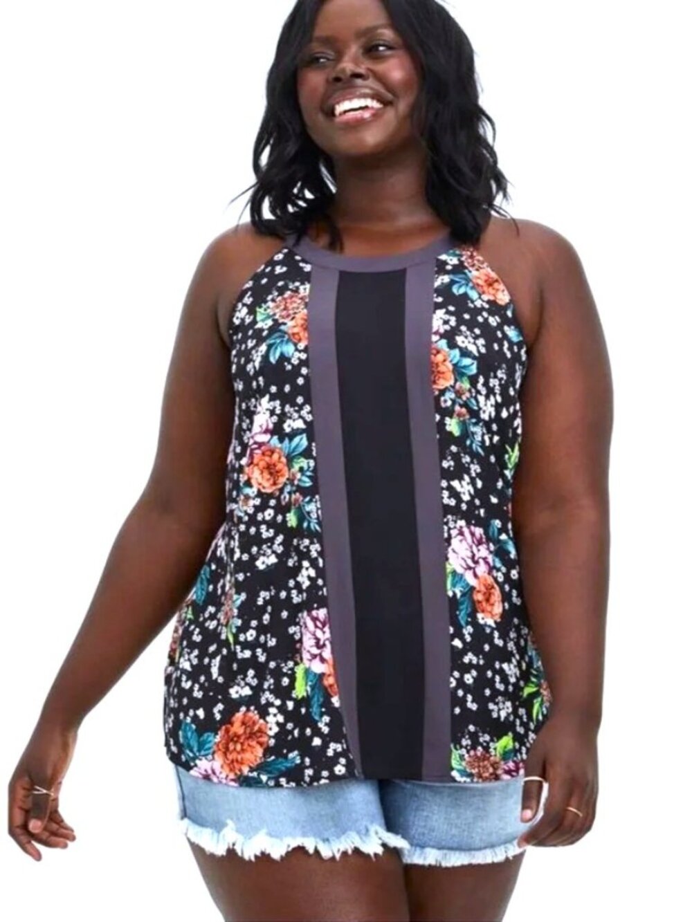 TORRID Floral A-Line Halter Top. Plus Size 3